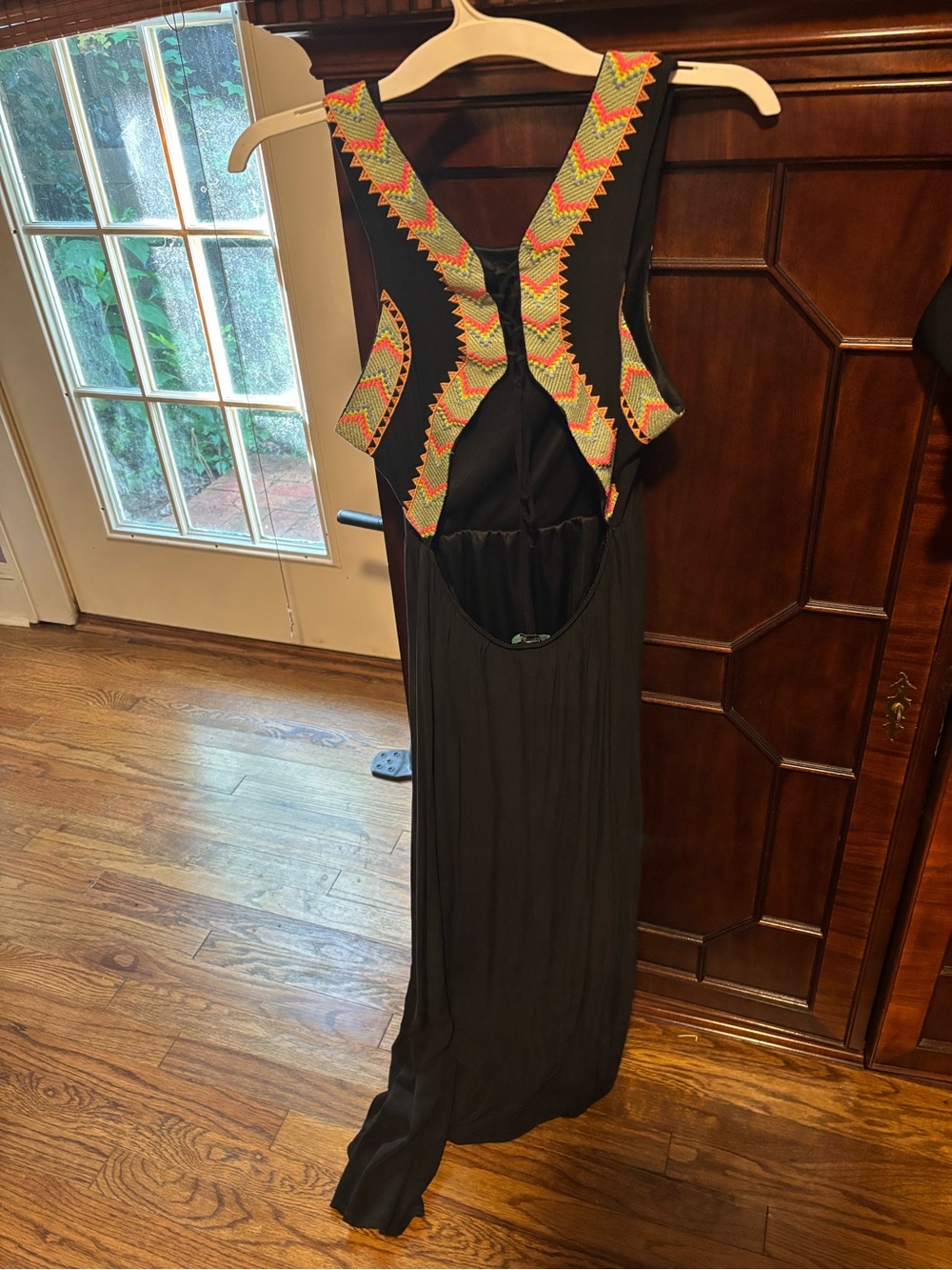 Black maxi dress- cotton- cute back S